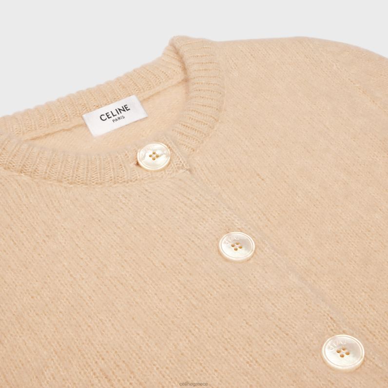 ζακέτα triomphe σε κασμίρ & μετάξι γυναίκες CELINE 640PT762 ενδύματα άχυρο