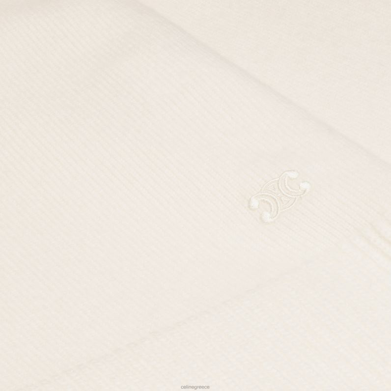 triomphe cropped πουλόβερ σε κασμίρι κληρονομιάς γυναίκες CELINE 640PT754 ενδύματα υπόλευκο