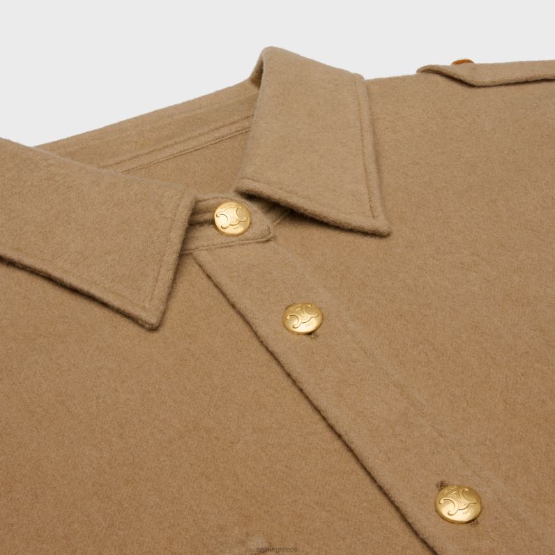 στρατιωτικό πουκάμισο σε φανέλα γυναίκες CELINE 640PT634 ενδύματα αίγαγρος