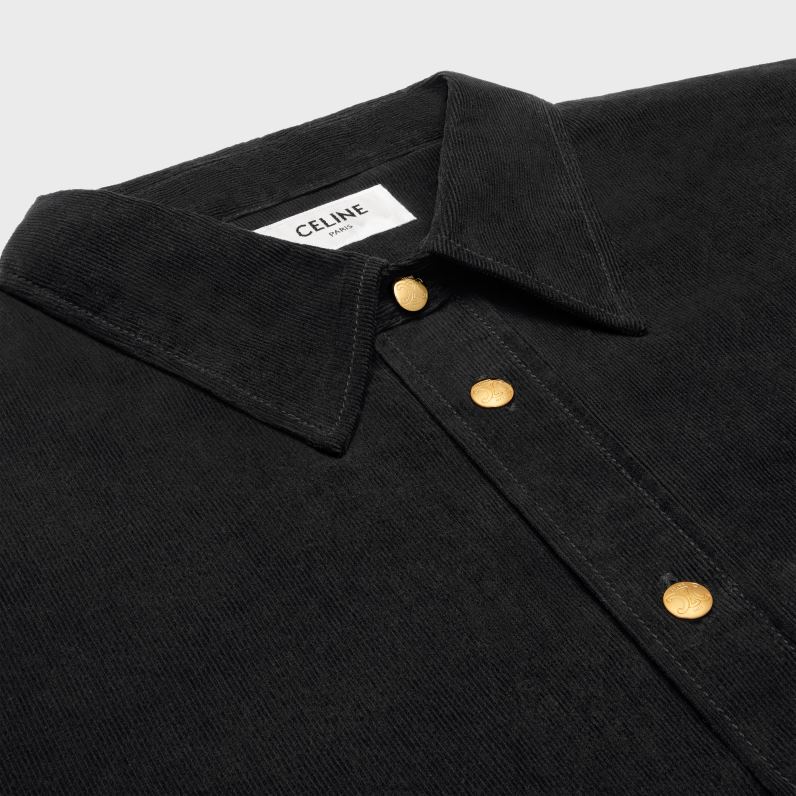 κομμένο πουκάμισο σε κοτλέ γυναίκες CELINE 640PT638 ενδύματα ακατέργαστο πλύσιμο