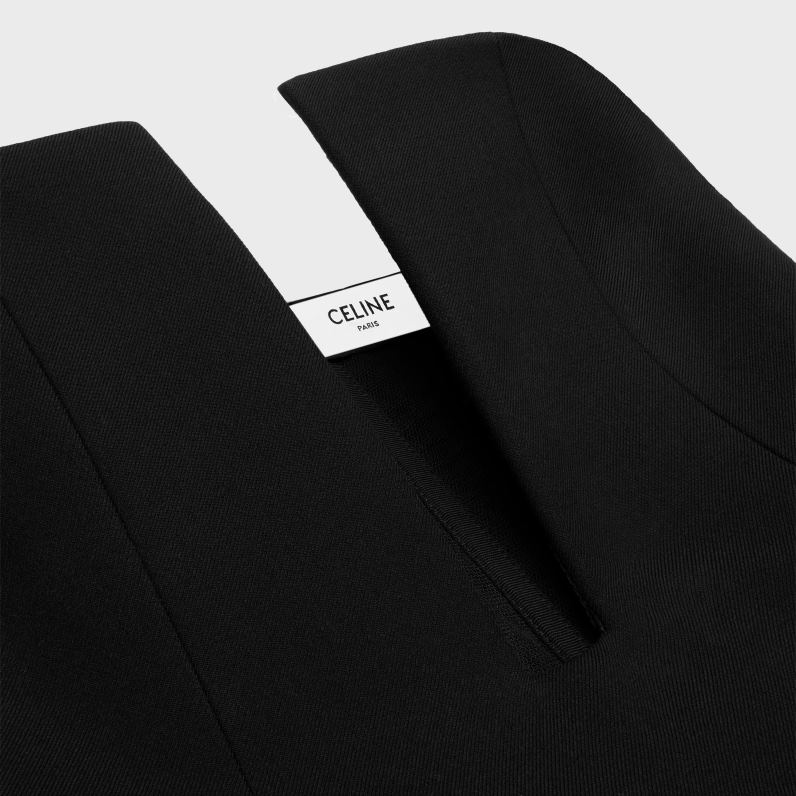 κοντή ολόσωμη φόρμα σε διπλό μαλλί γυναίκες CELINE 640PT656 ενδύματα μαύρος