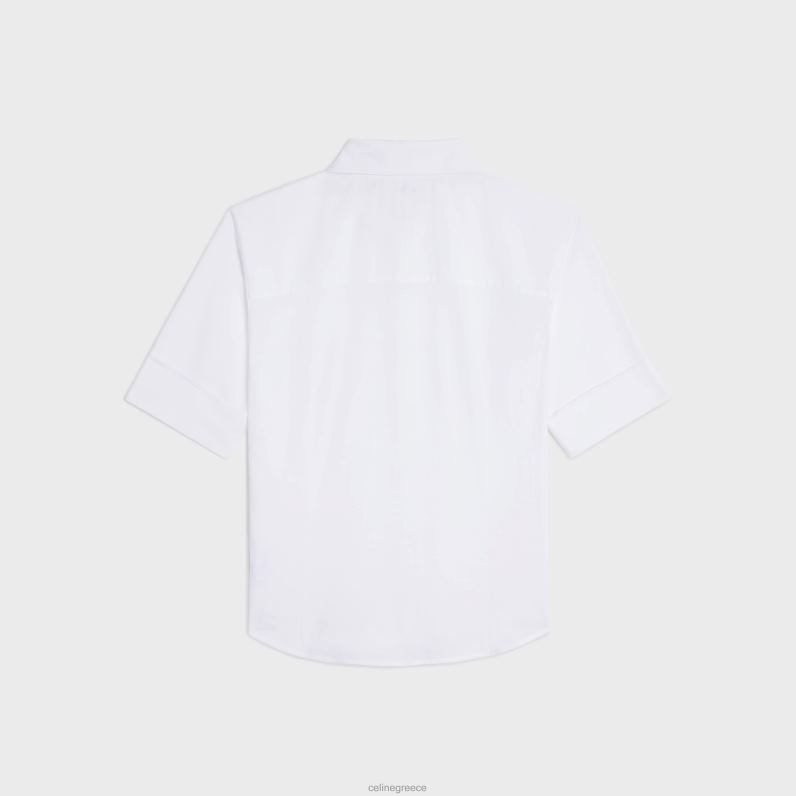 πουκάμισο τσέλσι από βαμβακερό μπατίστ γυναίκες CELINE 640PT844 ενδύματα άσπρο