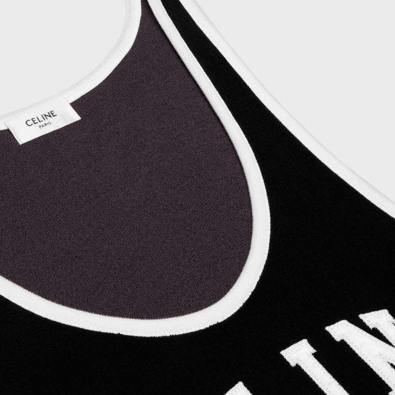 περιπλανώμενος με τζέρσεϊ γυναίκες CELINE 640PT889 ενδύματα μαύρο άσπρο