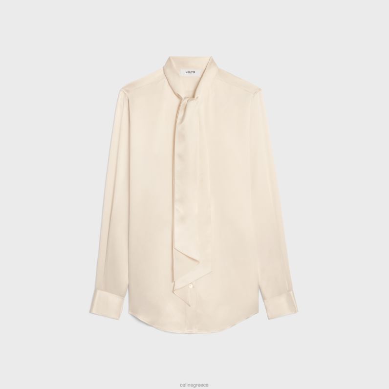 romy πουκάμισο σε σατέν μετάξι γυναίκες CELINE 640PT829 ενδύματα υπόλευκο