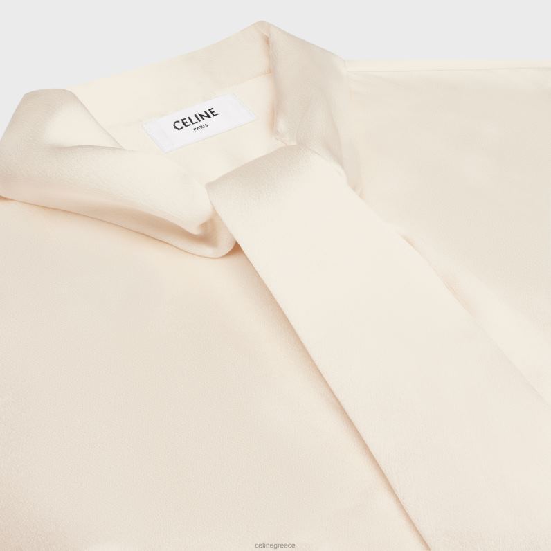 romy πουκάμισο σε σατέν μετάξι γυναίκες CELINE 640PT829 ενδύματα υπόλευκο