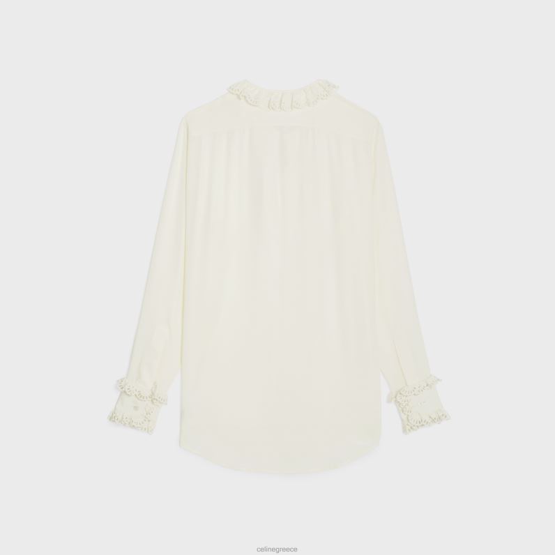 romy πουκάμισο σε μεταξωτό κρεπ & acetate γυναίκες CELINE 640PT828 ενδύματα ελεφαντόδοντο