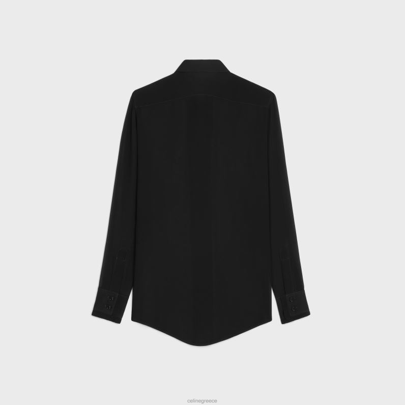 romy πουκάμισο σε μεταξωτό georgette γυναίκες CELINE 640PT636 ενδύματα μαύρος