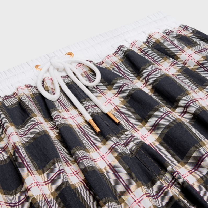 μίνι σορτς σε καρό Παναμά γυναίκες CELINE 640PT683 ενδύματα ανθρακί/κραί/ρουζ