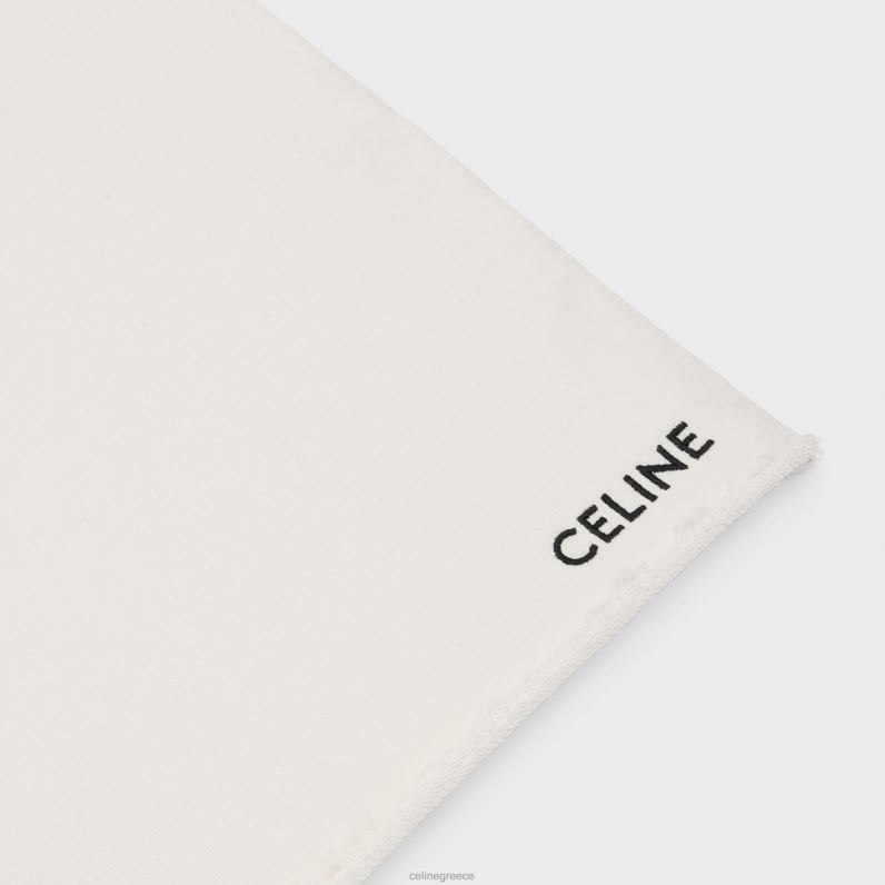 φαρδύ σορτς από βαμβακερό φλις γυναίκες CELINE 640PT888 ενδύματα κρεμ/μαύρο