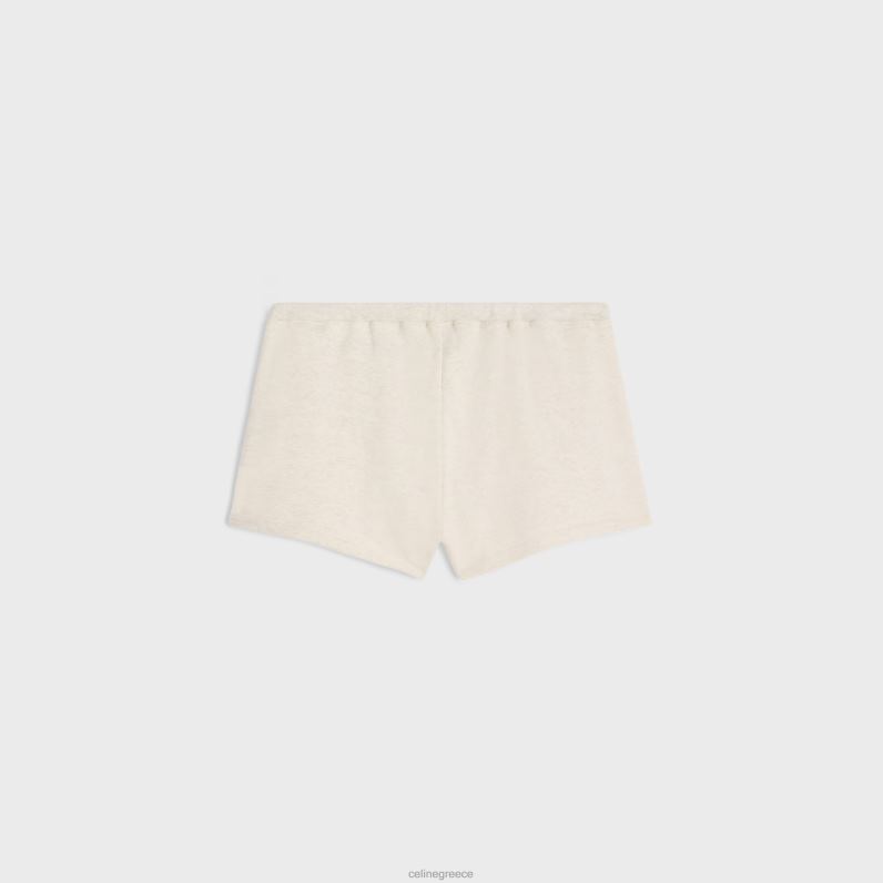 Μίνι σορτς paris από βαμβακερό φλις γυναίκες CELINE 640PT598 ενδύματα κρεμ/μαύρο