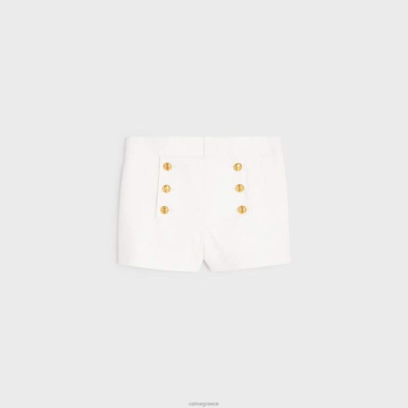 μίνι σορτς yachting σε βαμβακερό twill γυναίκες CELINE 640PT893 ενδύματα άσπρο