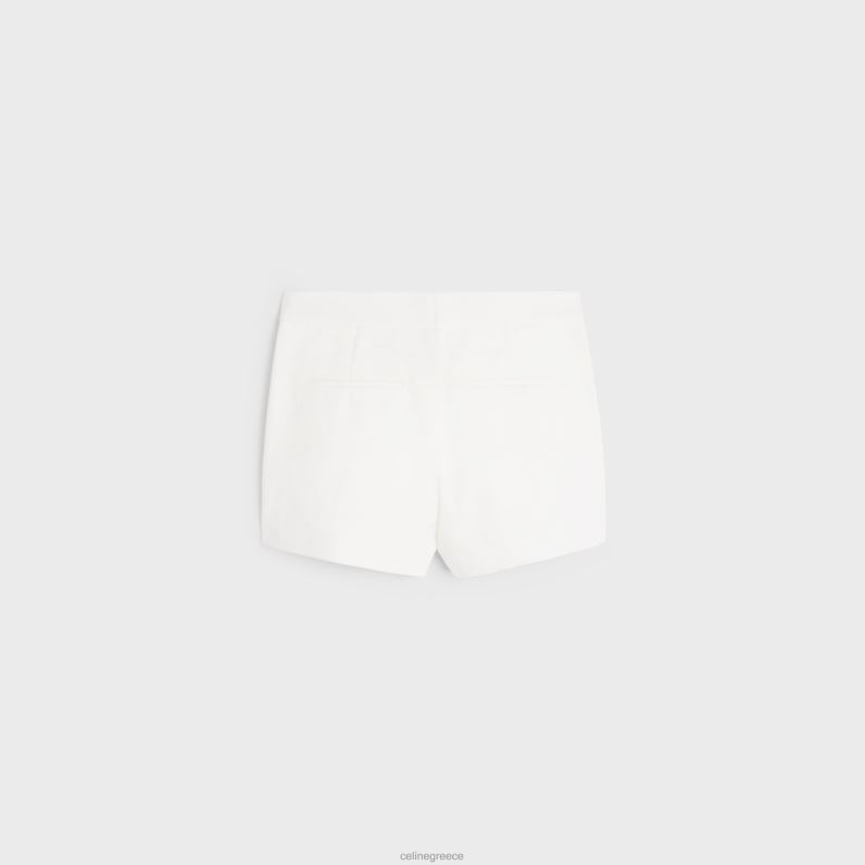 μίνι σορτς yachting σε βαμβακερό twill γυναίκες CELINE 640PT893 ενδύματα άσπρο