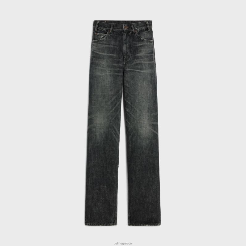 τζιν γατούλα σε τζιν πλύσης γυναίκες CELINE 640PT646 ενδύματα ξέπλυμα μαύρου πάγου