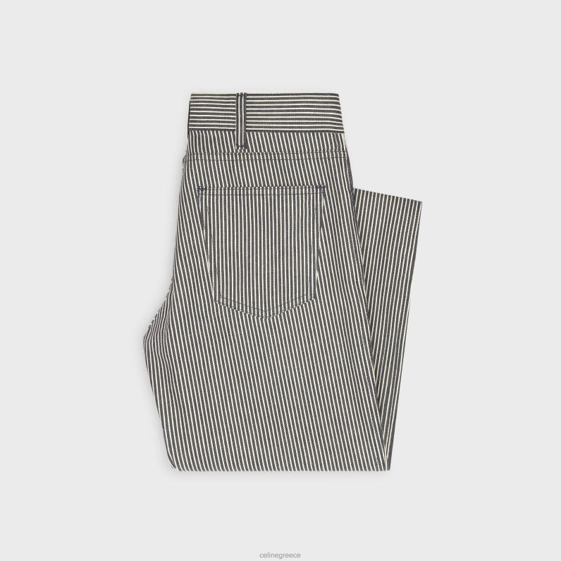 Jane flared τζιν σε ρίγες hickory γυναίκες CELINE 640PT854 ενδύματα ξεπλυμένα