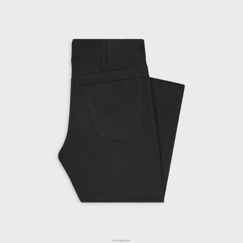 neo skinny τζιν σε wash denim γυναίκες CELINE 640PT867 ενδύματα καθαρό μαύρο