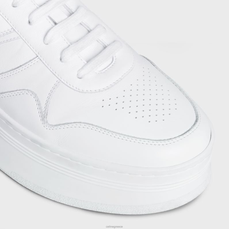 μπλοκ πάνινα παπούτσια με σφηνωτή εξωτερική σόλα από δέρμα μοσχαριού γυναίκες CELINE 640PT1013 είδη υπόδησης οπτικό λευκό