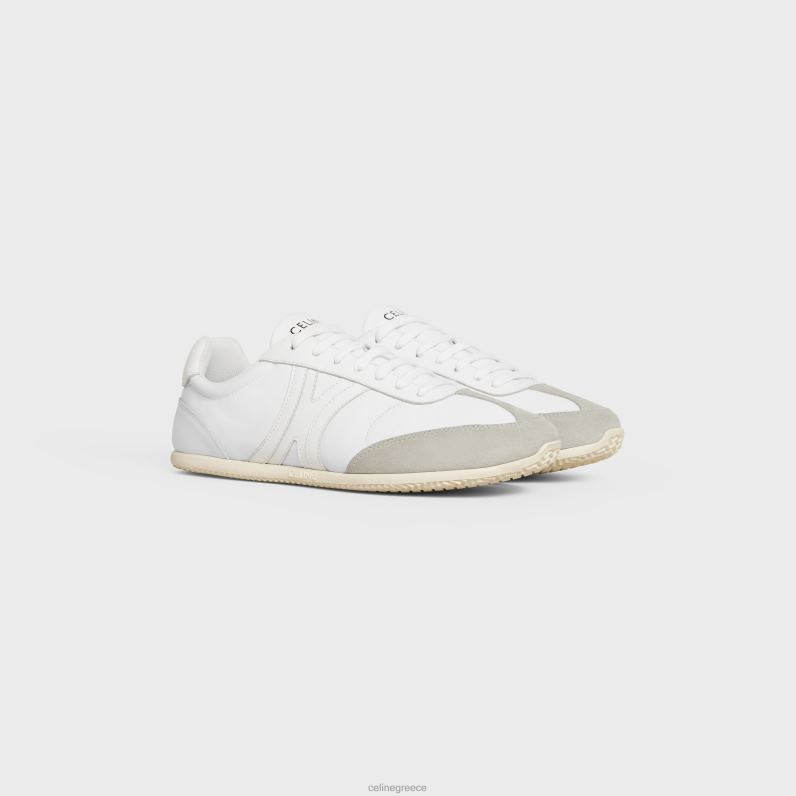 jogger χαμηλό sneaker με κορδόνια σε δέρμα μοσχαριού & δέρμα σουέτ γυναίκες CELINE 640PT912 είδη υπόδησης οπτικό λευκό/γκρι
