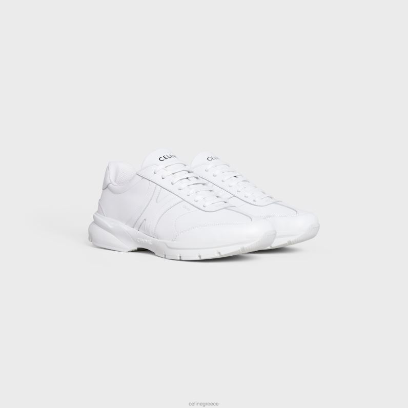 runner cr-01 χαμηλό sneaker με κορδόνια από δέρμα μοσχαριού γυναίκες CELINE 640PT915 είδη υπόδησης οπτικό λευκό