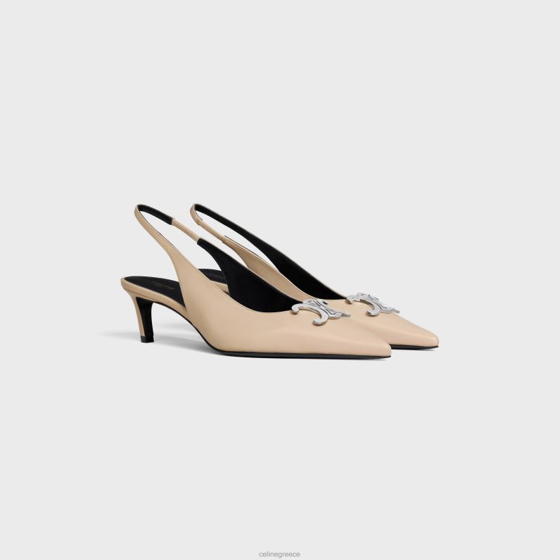 alma triomphe slingback σε δέρμα αρνιού γυναίκες CELINE 640PT919 είδη υπόδησης μπεζ