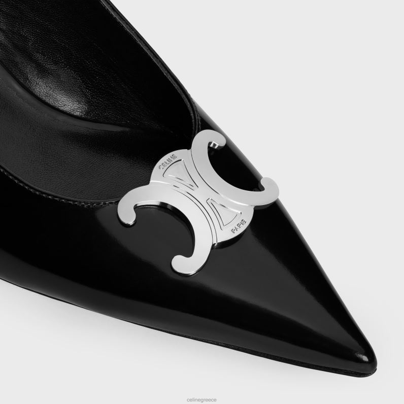 alma triomphe slingback σε γυαλιστερό δέρμα μοσχαριού γυναίκες CELINE 640PT977 είδη υπόδησης μαύρος