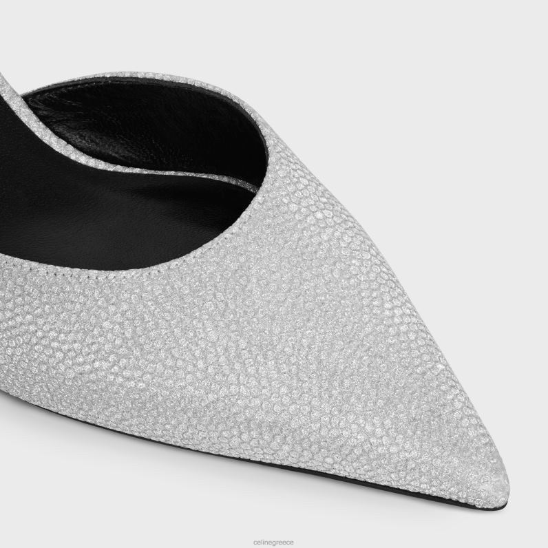 γατάκι με λουράκι θρίαμβος σε laminated δέρμα μοσχαριού φαντασίας γυναίκες CELINE 640PT944 είδη υπόδησης ασήμι