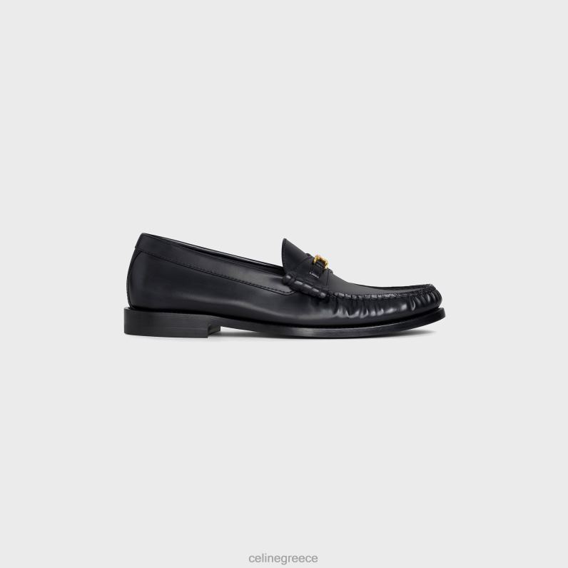 luco loafer σε γυαλισμένο δέρμα ταύρου γυναίκες CELINE 640PT922 είδη υπόδησης μαύρος
