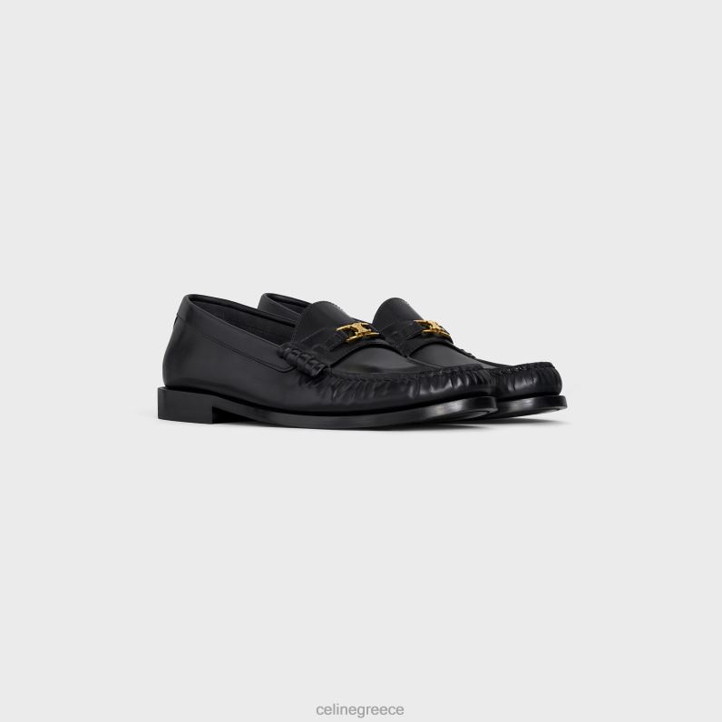 luco loafer σε γυαλισμένο δέρμα ταύρου γυναίκες CELINE 640PT922 είδη υπόδησης μαύρος