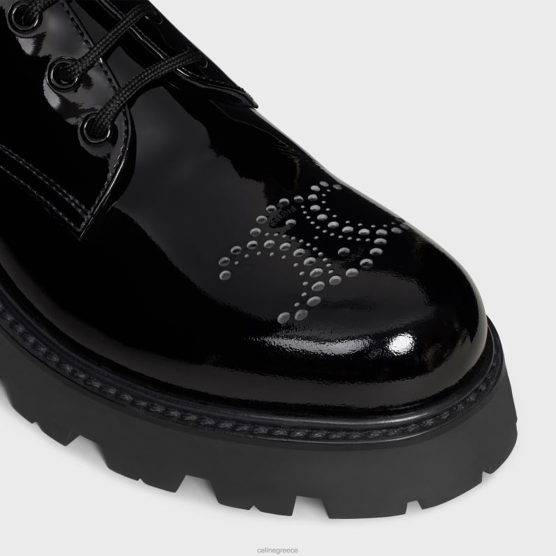 ντέρμπι triomphe rangers με διάτρητο triomphe σε λουστρίνι μοσχαριού γυναίκες CELINE 640PT921 είδη υπόδησης μαύρος