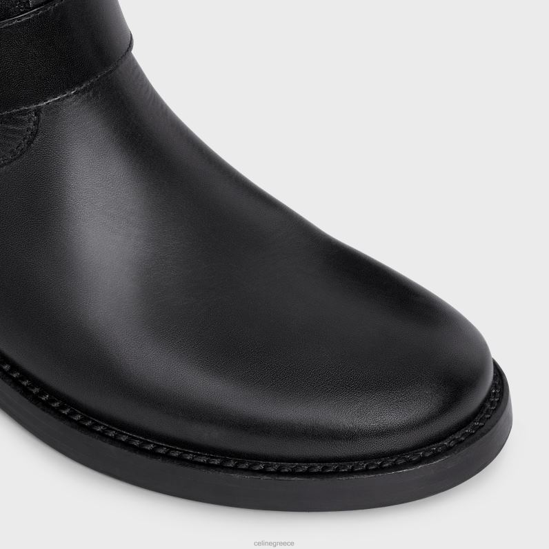 biker mid boot με λουρί σε φυτικό μαύρισμα μοσχαριού γυναίκες CELINE 640PT929 είδη υπόδησης μαύρος