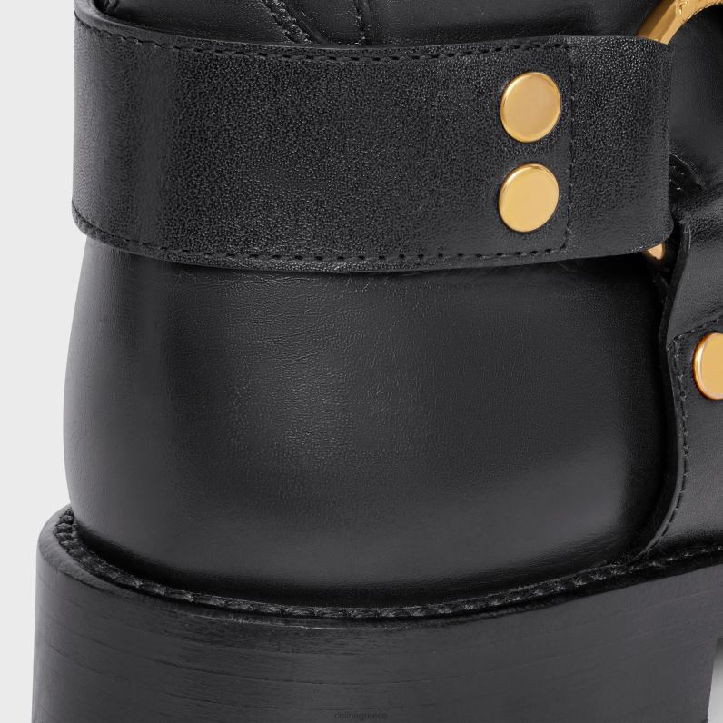 biker mid boot με λουρί σε φυτικό μαύρισμα μοσχαριού γυναίκες CELINE 640PT929 είδη υπόδησης μαύρος