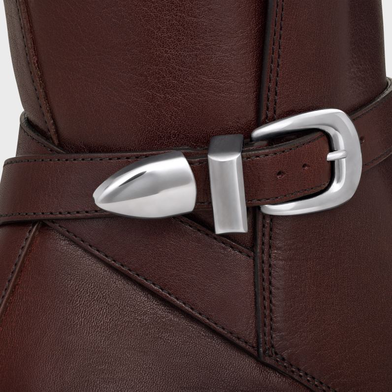 jodhpur μπότα joan σε δέρμα μοσχαριού γυναίκες CELINE 640PT961 είδη υπόδησης σκούρο μπορντό