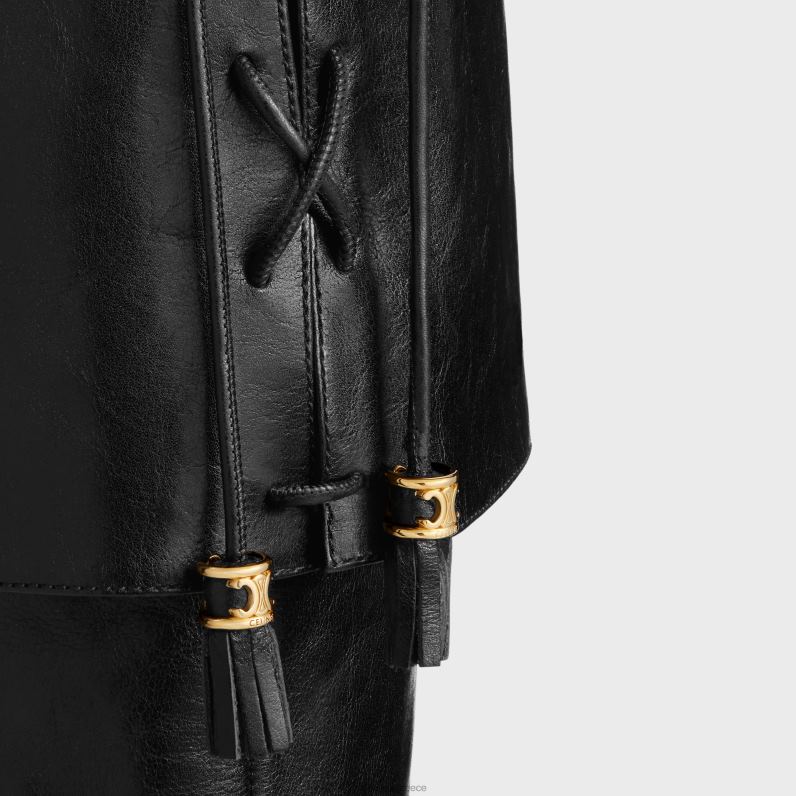 la mousquetaire ψηλή μπότα μαρμάρινο σε δέρμα μοσχαριού γυναίκες CELINE 640PT956 είδη υπόδησης μαύρος