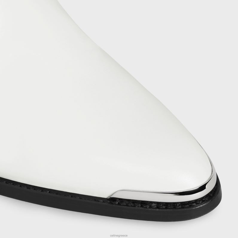 μπότες lola ψηλές δυτικές μπότες με μεταλλική μύτη σε δέρμα μοσχαριού γυναίκες CELINE 640PT928 είδη υπόδησης άσπρο