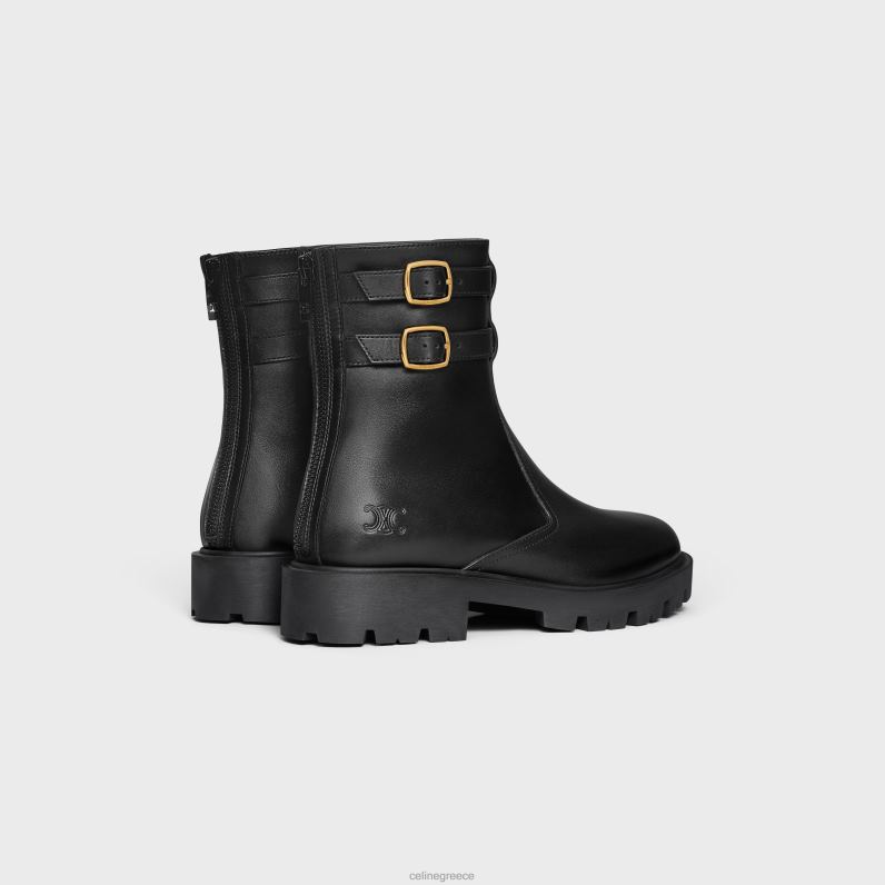 μποτάκι margaret με διπλή πόρπη με φερμουάρ από δέρμα μοσχαριού γυναίκες CELINE 640PT952 είδη υπόδησης μαύρος