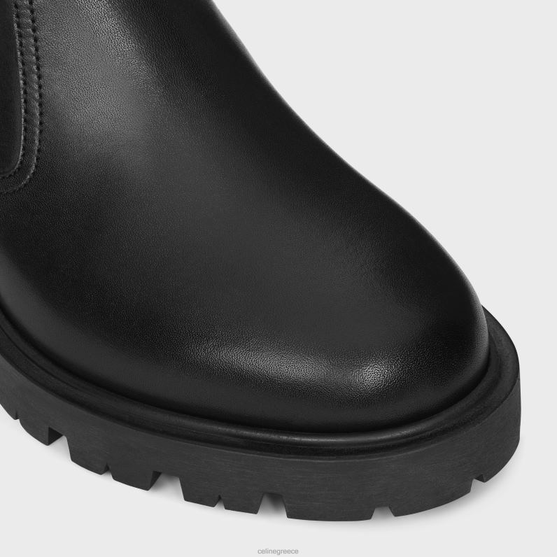 μποτάκι margaret με διπλή πόρπη με φερμουάρ από δέρμα μοσχαριού γυναίκες CELINE 640PT952 είδη υπόδησης μαύρος