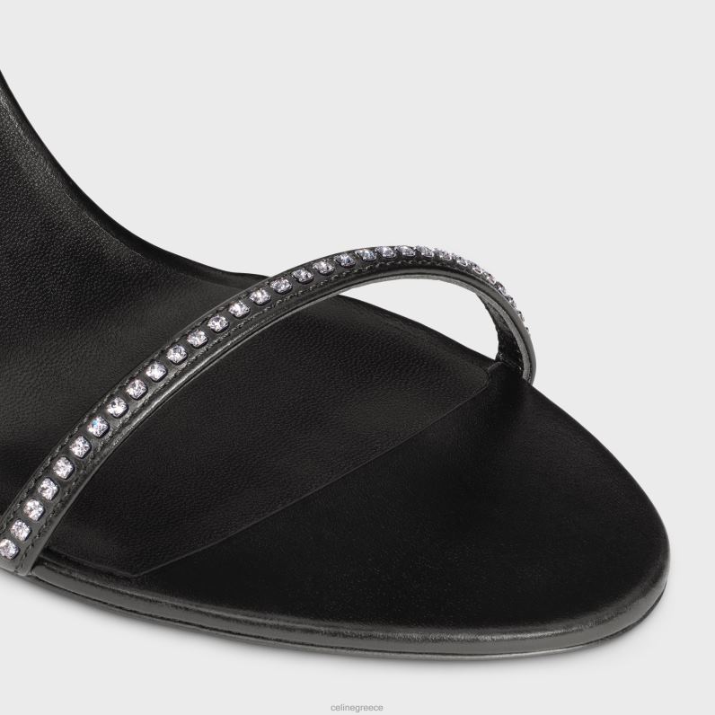 πέδιλο λουρί soir με στρας σε δέρμα αρνιού με στρας γυναίκες CELINE 640PT1009 είδη υπόδησης μαύρος