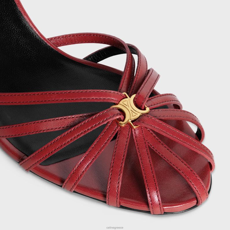σανδάλι triomphe σε δέρμα αρνιού γυναίκες CELINE 640PT1004 είδη υπόδησης φωτεινό κόκκινο