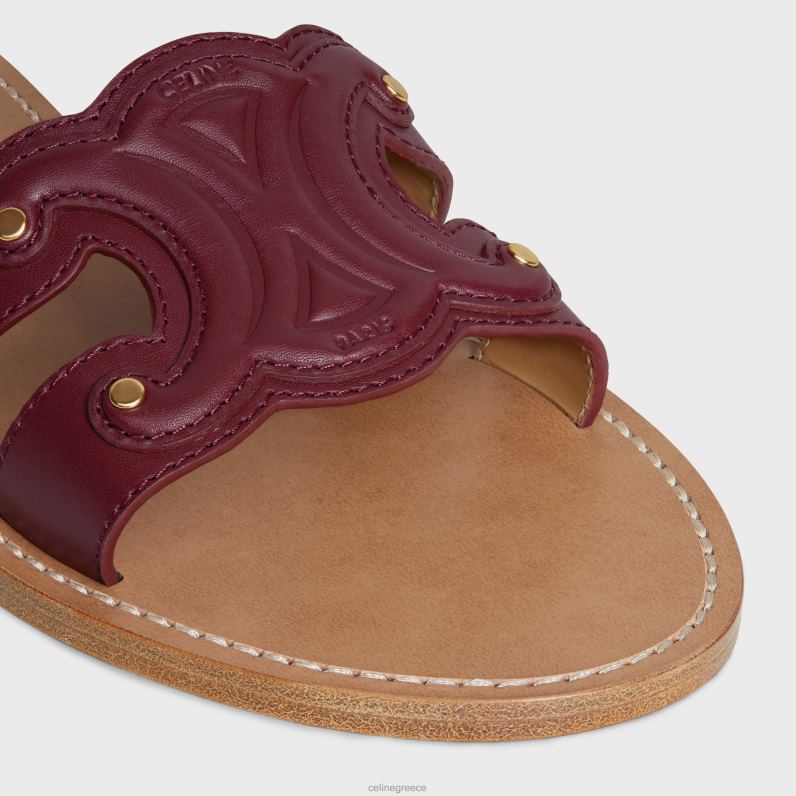 triomphe mule σε δέρμα μοσχαριού γυναίκες CELINE 640PT997 είδη υπόδησης ανοιχτό μπορντό