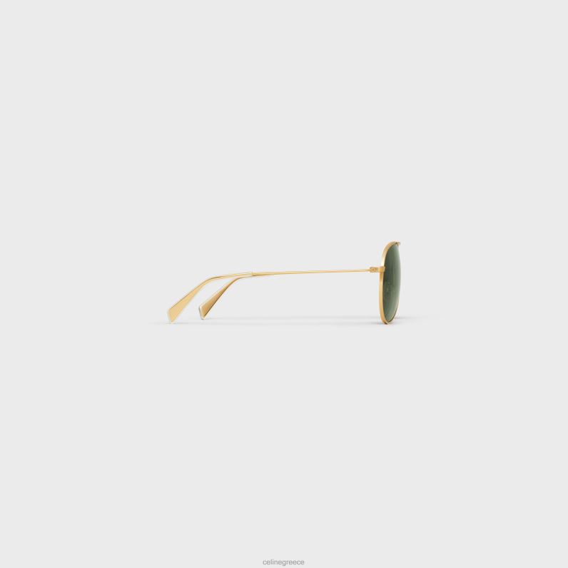 μεταλλικός σκελετός 01 γυαλιά ηλίου από μέταλλο με φακούς ορυκτού γυαλιού άνδρες CELINE 640PT2231 αξεσουάρ χρυσό/πράσινο