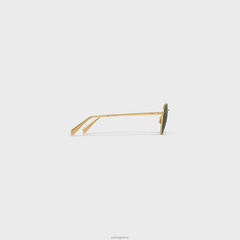 μεταλλικός σκελετός 06 γυαλιά ηλίου από μέταλλο με φακούς από ορυκτό γυαλί άνδρες CELINE 640PT2233 αξεσουάρ χρυσό/πράσινο