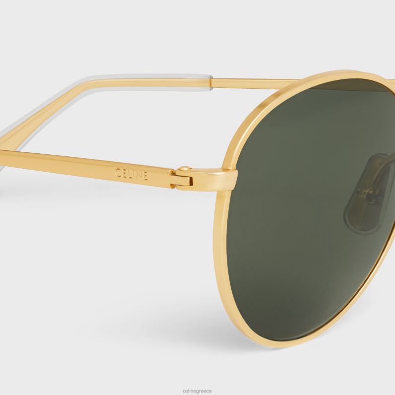 μεταλλικός σκελετός 06 γυαλιά ηλίου από μέταλλο με φακούς από ορυκτό γυαλί άνδρες CELINE 640PT2233 αξεσουάρ χρυσό/πράσινο