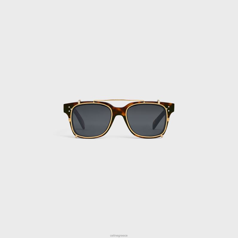 μαύρο σκελετό 51 γυαλιά ηλίου σε οξικό άλας με μέταλλο άνδρες CELINE 640PT2214 αξεσουάρ κόκκινη Αβάνα