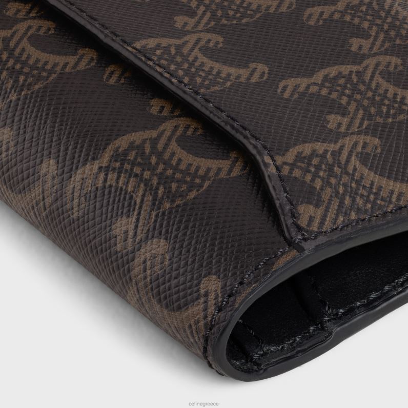 κάθετη θήκη για κάρτες σε καμβά θριάμβου άνδρες CELINE 640PT2117 αξεσουάρ μαύρος