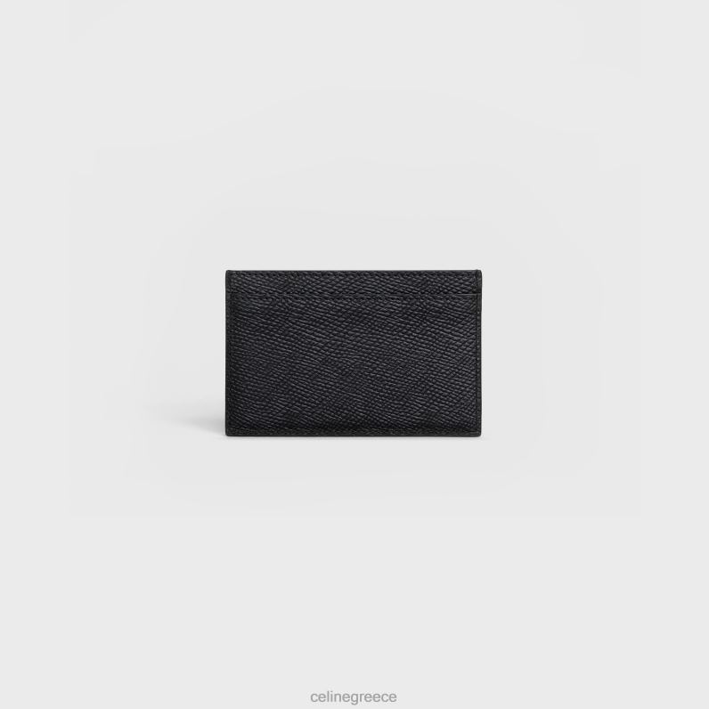 θήκη για κάρτες από δέρμα μοσχαριού άνδρες CELINE 640PT2148 αξεσουάρ μαύρος