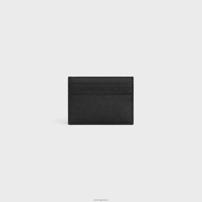 μεγάλη θήκη για κάρτες από δέρμα μοσχαριού άνδρες CELINE 640PT2150 αξεσουάρ μαύρος