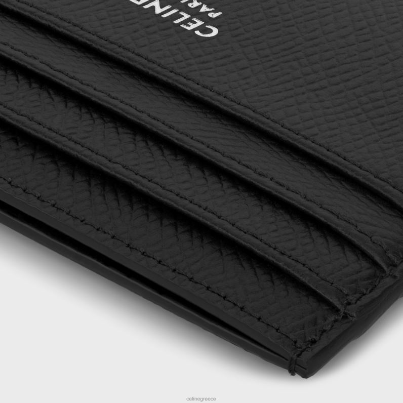 μεγάλη θήκη για κάρτες από δέρμα μοσχαριού άνδρες CELINE 640PT2150 αξεσουάρ μαύρος
