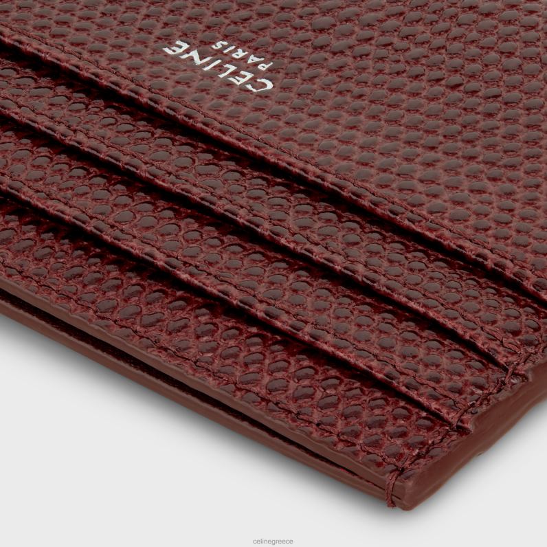 μεγάλη κάρτα σε ανάγλυφο δέρμα μοσχαριού άνδρες CELINE 640PT2151 αξεσουάρ Βουργουνδία