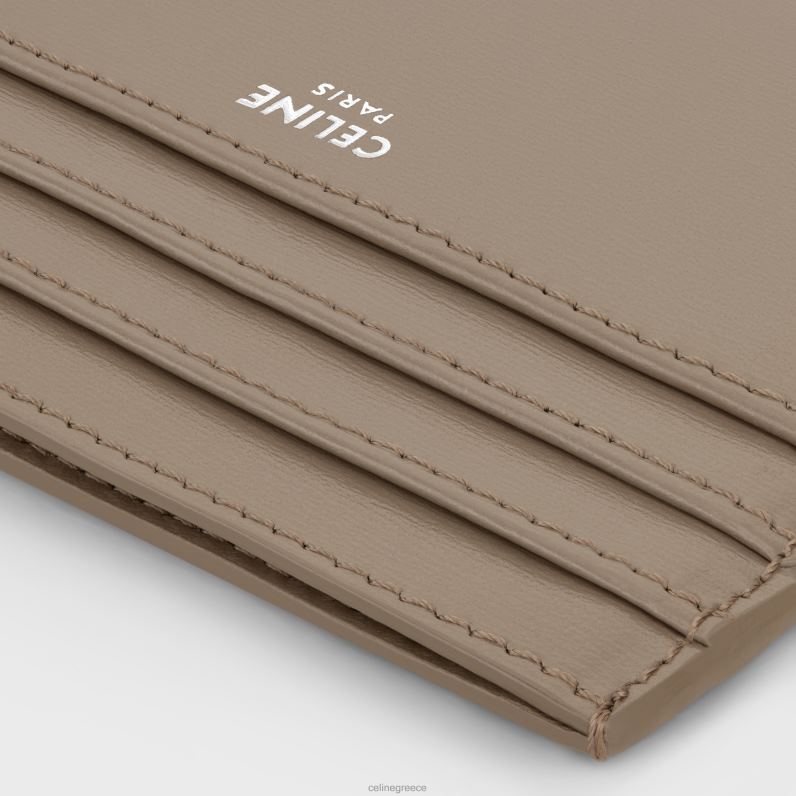 μεγάλη θήκη για κάρτες από γυαλιστερό δέρμα μοσχαριού άνδρες CELINE 640PT2152 αξεσουάρ καπνιστό γκρι