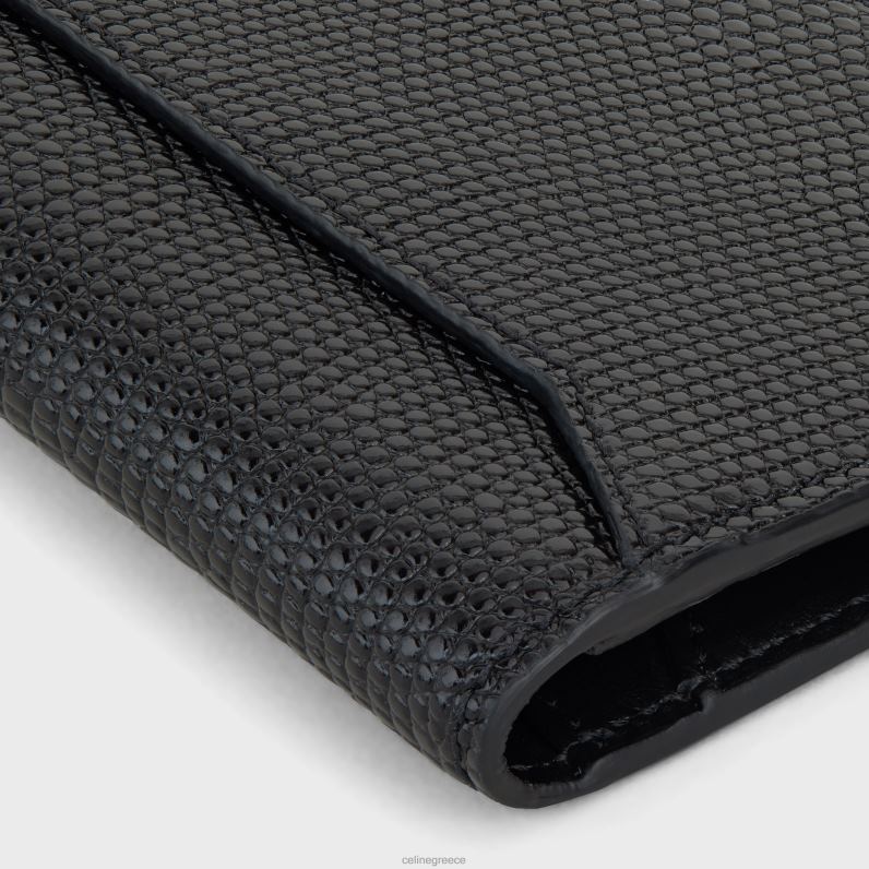κάθετη θήκη για κάρτες σε ανάγλυφο δέρμα μοσχαριού άνδρες CELINE 640PT2157 αξεσουάρ μαύρος