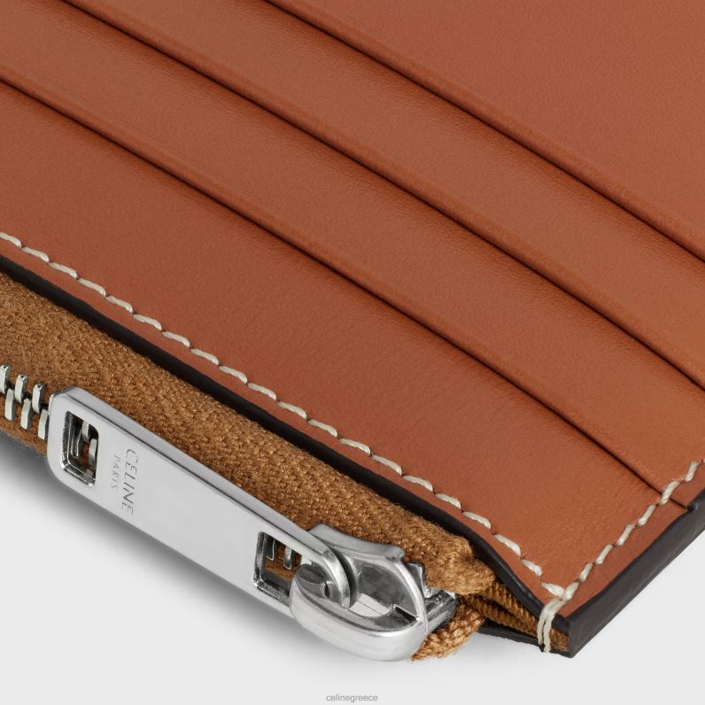 θήκη για κάρτες με φερμουάρ με τσαντάκι σε καμβά triomphe & δέρμα μοσχαριού άνδρες CELINE 640PT2127 αξεσουάρ βυρσοδέψω